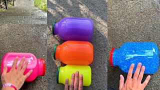 Crushing Crunchy & Soft Things ! Breaking glass bottles ⚠️🔥