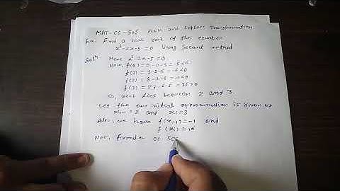 MAT-CC-505 UNIT-2 Example of Secant method