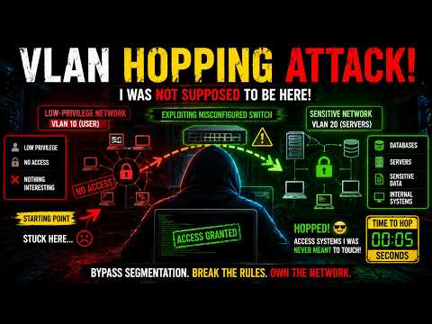 ⚠️ VLAN Hopping Explained 😱 The Silent Network Attack Hiding in Misconfigured Switches!