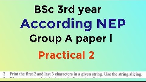 Practical 2/CS major group A paper ll/BSc 3rd year/According NEP/2023-24/pdf file link  description