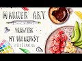 Marker Art || How to draw a realistic illustration  || Breakfast