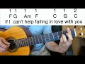 Guitar Accompaniment - Can't Help Falling in Love - Elvis Presley - (Including lyrics and chords)