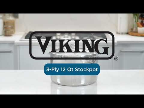 Viking 3-Ply Stainless Steel 12-Quart Stock Pot with Metal Lid