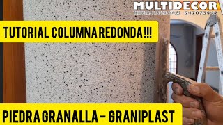 PIEDRA GRANALLA GRANIPLAST GRANOMARMOL EN COLUMNAS REDONDAS O CÍRCULARES TUTORIAL #graniplast #fyp