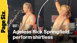 Ageless Rick Springfield, 76, performs shirtless