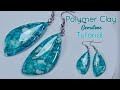 Polymer clay white water turquoise stone earrings tutorial lovicraft