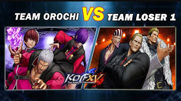 KOF XV - Team Orochi (O Chris/O Shermie/O Yashiro) vs Team Loser 1 (Billy/Yamazaki/Geese)