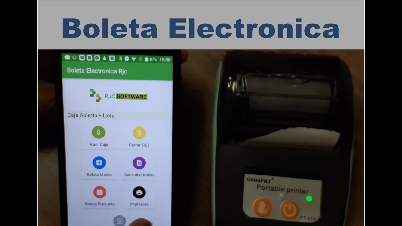 Como emitir Boleta Electronica desde Celular con impresora bluetooth de Rjc  Software - YouTube