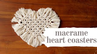 Pola Macrame Hiasan Dinding dan Tatakan Gelas Berbentuk Hati  Heart Shaped Wall Hanging & Coasters