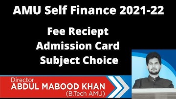 AMU Self Finance Admission Card 2021-22 | AMU Self Finance Counselling 2021-22 | AMU SFS Result 2021