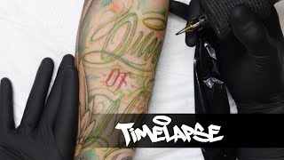 TATTOO TIMELAPSE | FREEHAND LETTERING | JJ INK