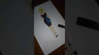 رسم فستان قصير /طريقة الرسم بأول تعليق