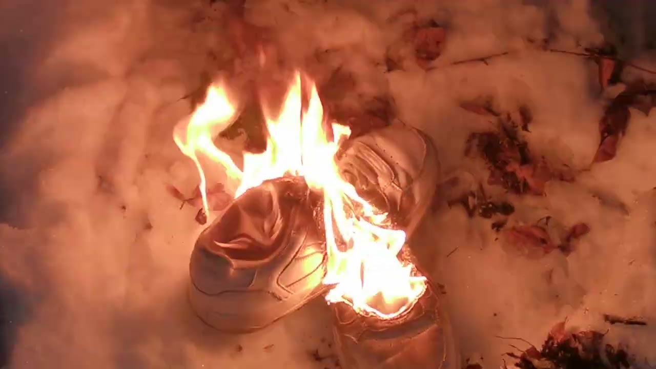 Burning old Bench Shoes
