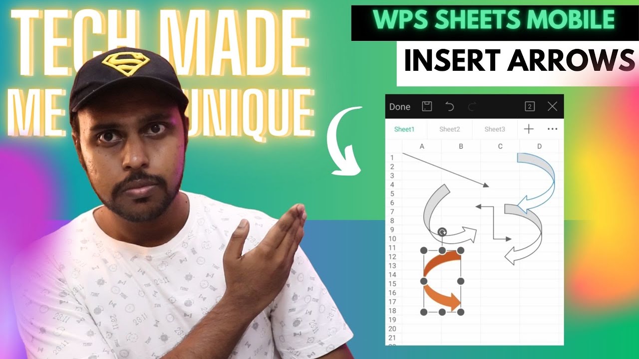How to insert arrows in wps spreadsheets mobile