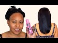 DYING RELAXED HAIR BLACK,ROLLER SET, BLOW DRY