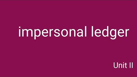 Vocher l impersonal ledger