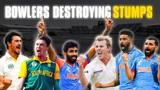 Bowlers Destroying Stumps Bowled Out Cricket Compilation Cricket Visuals