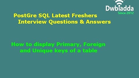 How to display Primary, Foreign and Unique keys of a table | PostgreSQL Tutorial