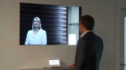 Thanks to the 3D Virtual Teleportation and Holographical Reality, the receptionist in the remote