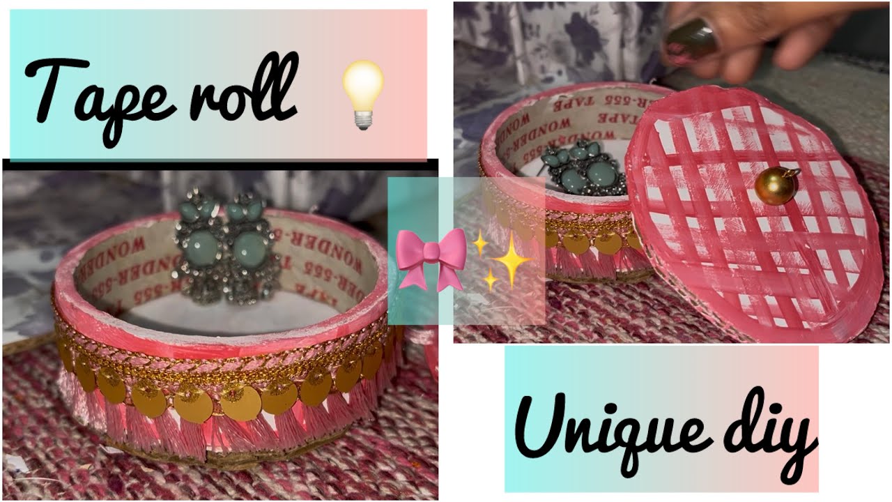 ✨ Waste Tape Roll Se Banaya Stylish Jewellery Organizer 😍 | DIY Crafts🎀
