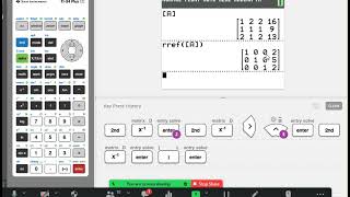 Solving a system of equations with RREF on a TI-84