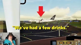 FULL FLIGHT with ATC! Drunk 757 Pilot Almost Loses it on Takeoff (VATSIM)