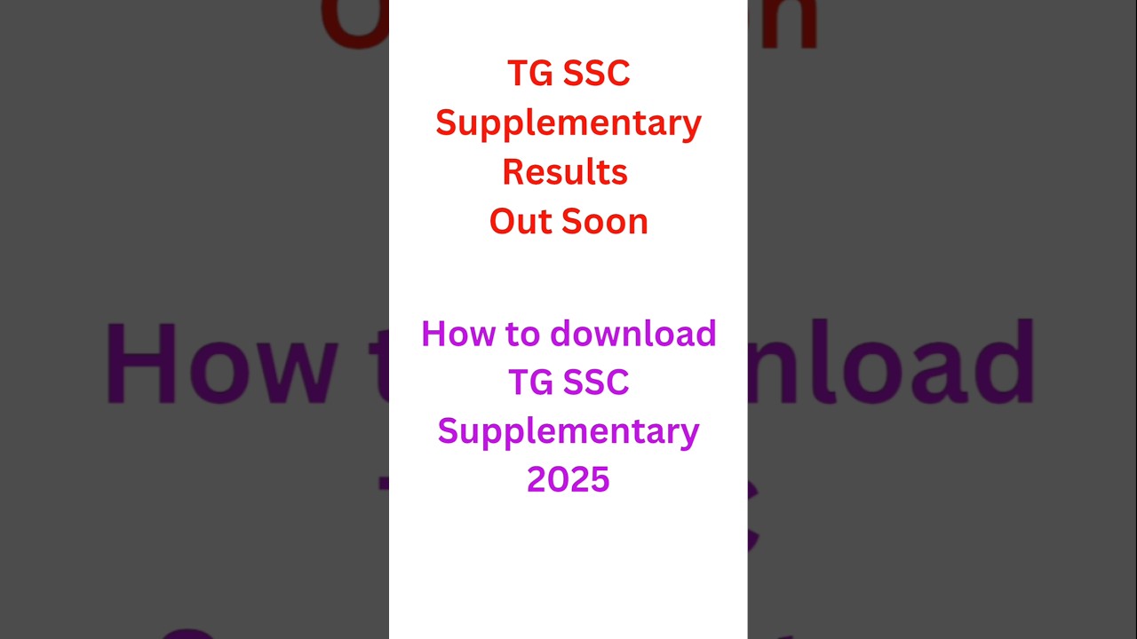 how to download TS SSC Supplementary Results 2025 | Steps to download TS SSC Supplementary Results