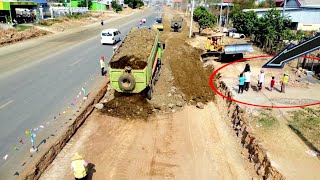 Next Today Clutter stone Install New Foundation Road with Skill operator KOMATSU Dozer D61 Pushing by MACHINE 4K 2,313 views 1 month ago 57 minutes