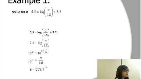 Lecture 8.6 Solving Logarithmic Equations