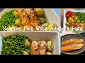 Salmon fish with potatoes  peas recipe by icook by seemi