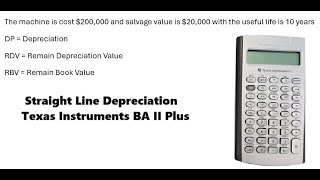 Finance Help with Texas Instruments BA II Plus: Find the straight line depreciation and book value