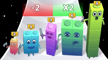 NUMBER CUBE: 2048 Cube Run Level Up Numbers (All Levels)
