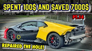 HOW TO FIX EXOTIC CARS FOR CHEAP! (REPAIR HACKS) Lamborghini Huracan Rebuild! [Part 14]