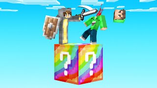 1v1 on ONE RAINBOW BLOCK in Minecraft (vs Best Friend)