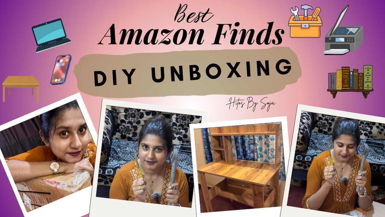 Ordered A Budget Friendly Wooden Table From Amazon | DIY | UNBOXING | REVIEW | HITOS BY SOJA 