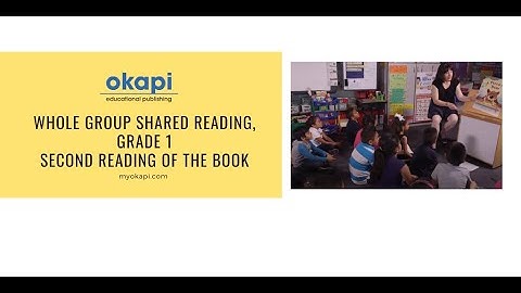 Whole Group Shared Reading Grade 1: Second Reading of the Book