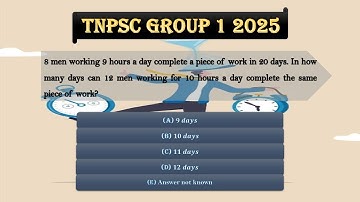 8 men working 9 hours a day complete a piece of work in 20 days. In how many days can 12 men ...