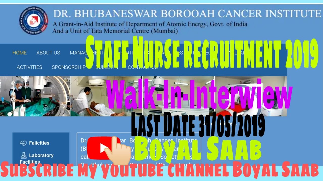 Latest Staff Nurse Recruitment 2019 || New Nursing Vacancy ||