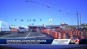 Diverging diamond intersection on Sand Lake Road should see improvements in future