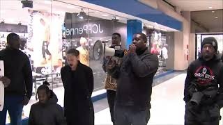 Alabama police shooting protests on road, in mall