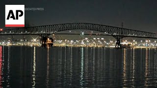 Moment Baltimore bridge collapsed after powerless cargo ship rams into support column