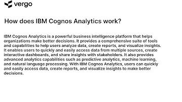 Unlocking the Power of IBM Cognos Analytics
