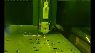 LVD's Electra 10kW fiber laser cutting 5 mm mild steel