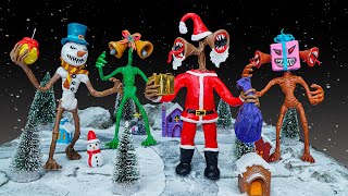 😱 All SIREN HEAD (Santa Claus, Gift Box, Snowman, Bell) in Christmas - Trevor Henderson with Clay