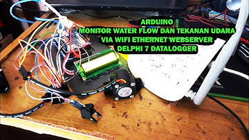Arduino Alat Monitor flow dan tekanan udara via Wifi ethernet dan Datalogger Delphi 7 interface