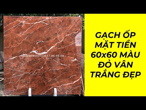 Gạch ốp mặt tiền 60x60 màu đỏ vân trắng đẹp