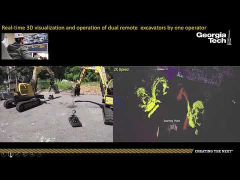Real-time 3D visualization  for Tele-operation of two robotic excavators