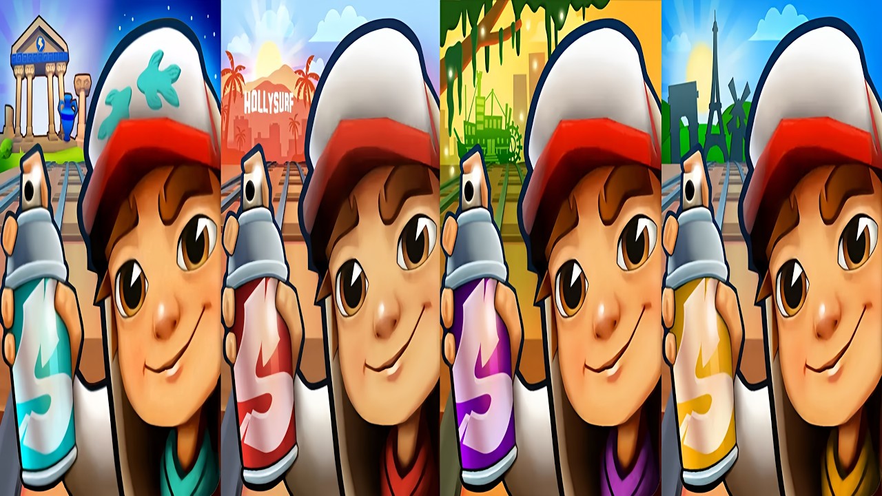 Subway Surfers : Greece 2025 🆚 Hollywood 2024 🆚 New Orleans 2024 🆚 Paris 2024 