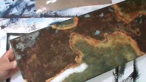 Mixed media canvas rusting effect