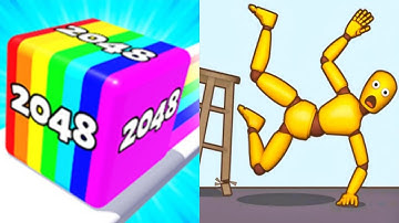 Jelly Run 2048 vs Kick & Break The Ragdoll Games All Levels Gameplay Android, iOS